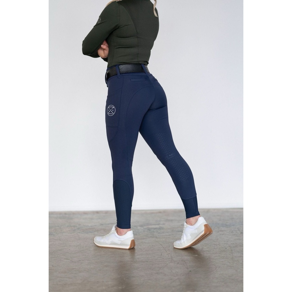 Free Ride Equestrian NWT Heavyweight Zip Winter Breeches Full Seat XXL Navy Blue